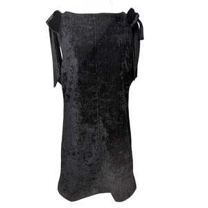 THML Liana Bow Mini Dress Sz S Velvet Midnight Black Holiday Glam Festive Party